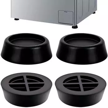 Белые подушечки для ног стиральной машины для антивибрационной стиральной машины и сушилки, противоскользящий коврик, резиновые изоляционные ножки чёрный