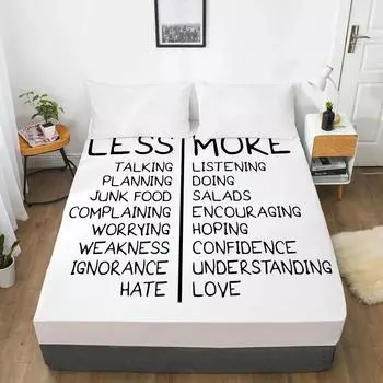 Белые простыни с буквами, наматрасник с резинкой, 3D простыня, постельное белье 200x200, 200x220 Простыня на заказ, размер/дизайн 72x84 Deep 16in