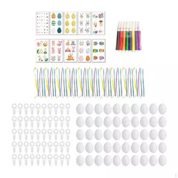 Белые пустые пасхальные яйца подвесная картина украшение корзины наполнители креативные с лентой