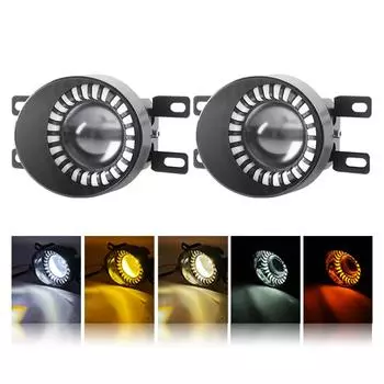 Белые янтарные ДХО светодиодные противотуманные фары 3-дюймовый линзовый проектор светодиодная фара для вождения ходовые огни сигнальная лампа линза противотуманная фара ближний/дальний свет прожектор