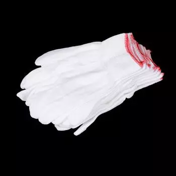 Белые рабочие перчатки, эластичные, без пыли, белые перчатки для проверки качества, 13-штифтовые нейлоновые перчатки из нечистого хлопка, белые перчатки