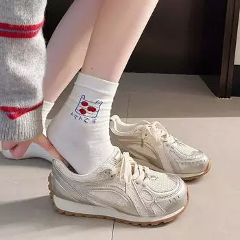 Белые ретро-кроссовки Hundred Matching с толстой подошвой Agan, женские летние легкие повседневные туфли Pops 35 золотой