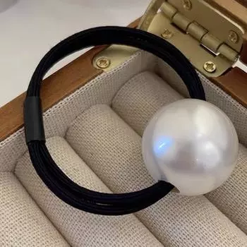 Белые резинки для волос Женские элегантные с бусинами Девичьи скранчи Резинки для волос Держатели для хвостика Аксессуары для волос Эластичная повязка для волос