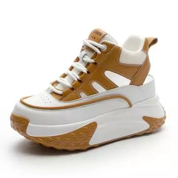 Белые розовые толстые кроссовки женские весна осень толстые кроссовки модные кожаные сандалии на платформе женские высокие кроссовки 35