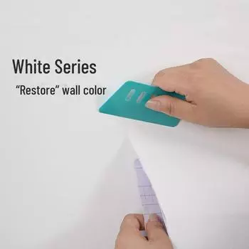 Белые самоклеящиеся водостойкие моющиеся обои для общежития, спальни, гостиной и ремонта дома. 20cm x 5m with scraper