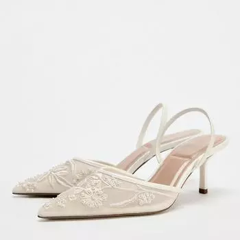 Белые сетчатые туфли-лодочки на шпильках с вышивкой, новые туфли на тонком каблуке во французском стиле для женщин, летние босоножки с заостренным носком, женская обувь 36
