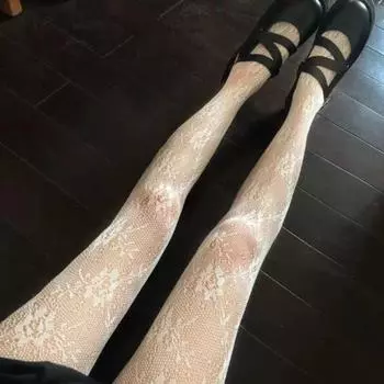 Белые сетчатые женские колготки в сетку Колготки в сетку в готическом стиле Готические черные чулки с принтом Колготки Лето black-flower vine