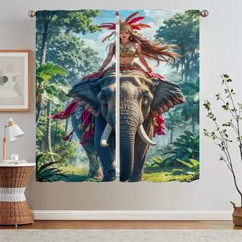 Белые шторы 2 шт. комплект Tribal Princess короткие оконные шторы для спальни дешевые вещи с бесплатной доставкой для дома кудри жалюзи W50xH70cmx2pcs-CL
