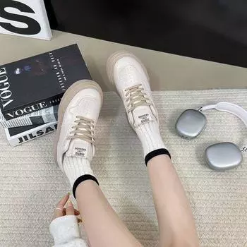 Белые спортивные туфли для сноуборда, женские летние туфли на платформе с кексами, белые туфли, увеличивающие воздухопроницаемость, туфли для папы с круглым носком и шнуровкой 35 золотой