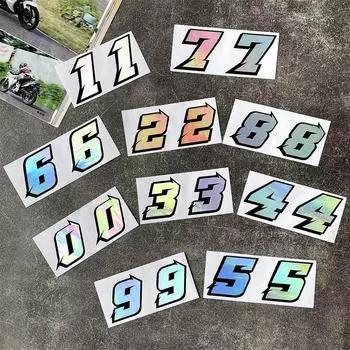 Белые светоотражающие наклейки JDM для автомобиля, водонепроницаемые декоративные чехлы для мотоциклов number 3, two pieces, 5cm small