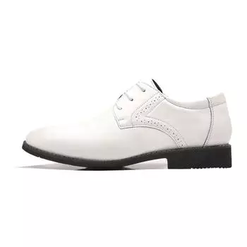 Белые тисненые туфли с креативным формальным узором, деловая мужская обувь больших размеров, повседневная мужская обувь со шнуровкой 38 белый