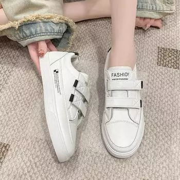 Белые туфли 2024 года, весна-осень, плоская подошва, повседневные спортивные туфли с мелким носком, одинарные туфли с круглым носком, женские кроссовки для тенниса 36 белый