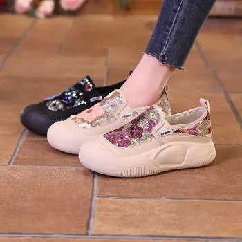 Белые туфли для студентов, модная весенняя новая платформа, увеличивающая рост, дышащая повседневная обувь, уличный снимок 35 розовый