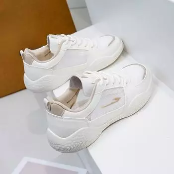 Белые туфли для студентов, женские модные летние новые туфли на платформе, увеличивающие рост, дышащие повседневные туфли 35 бежевый