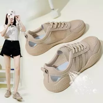 Белые туфли для студентов, женские, модные летние новые туфли на платформе, увеличивающие рост, дышащие, повседневные туфли, уличный снимок 35