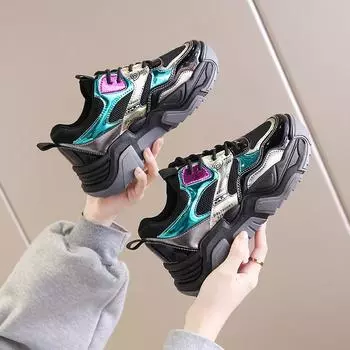 Белые туфли для женщин 2024 Лето Сетчатые дышащие Весна Новые повседневные спортивные туфли на плоской подошве Wild Zapatillas Mujer Chaussure Femme Кроссовки 36 чёрный