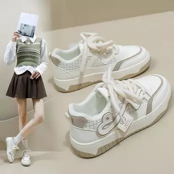 Белые туфли для женщин, новые летние студенческие универсальные повседневные кроссовки на модной платформе 35 розовый