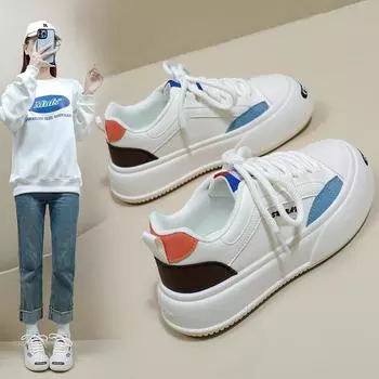 Белые туфли для женщин, новые осенние студенческие универсальные повседневные кроссовки в корейском стиле, модные кроссовки на толстой подошве K1713 35