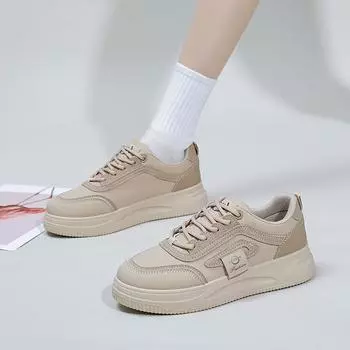 Белые туфли для женщин, новые осенние студенческие универсальные повседневные модные туфли с толстой подошвой, модные кроссовки 35 чёрный