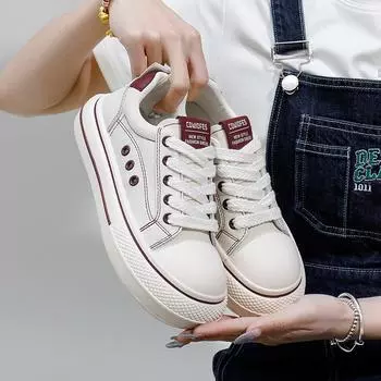 Белые туфли для женщин, новые осенние студенческие универсальные повседневные кроссовки на модной платформе 35