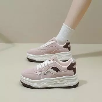 Белые туфли для женщин, новые осенние студенческие универсальные повседневные модные туфли с толстой подошвой, модные кроссовки 35