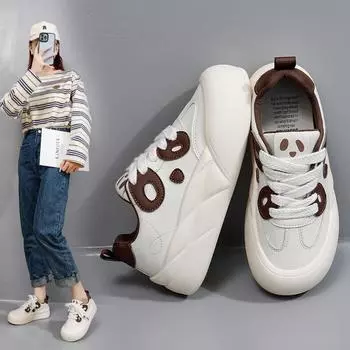Белые туфли для женщин, новые осенние студенческие универсальные повседневные туфли в корейском стиле, модные кроссовки на толстой подошве Br995 35