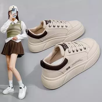 Белые туфли для женщин, новые весенние студенческие универсальные повседневные кроссовки в корейском стиле, модные кроссовки на толстой подошве Sh508 35