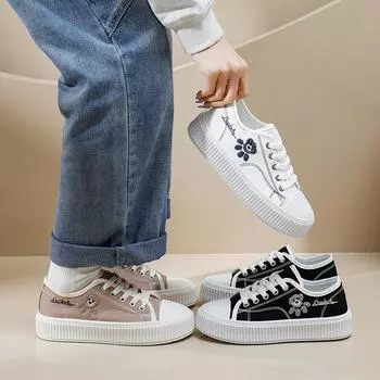 Белые туфли для женщин, новые весенние студенческие универсальные повседневные туфли, модные кроссовки с толстой подошвой 35 белый