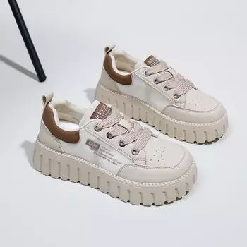 Белые туфли для женщин, новые весенние студенческие универсальные повседневные туфли, модные кроссовки с толстой подошвой 35 красный