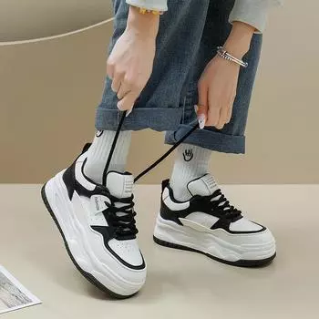Белые туфли для женщин, новые весенние студенческие универсальные повседневные туфли, модные кроссовки с толстой подошвой 35 белый