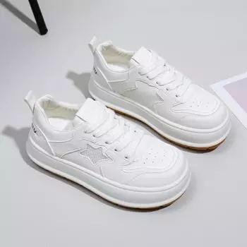 Белые туфли для женщин, новые весенние студенческие универсальные повседневные туфли, модные кроссовки с толстой подошвой 35 бежевый