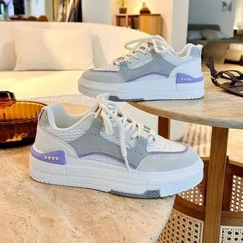 Белые туфли для женщин, новые весенние студенческие универсальные повседневные туфли, модные кроссовки с толстой подошвой 35