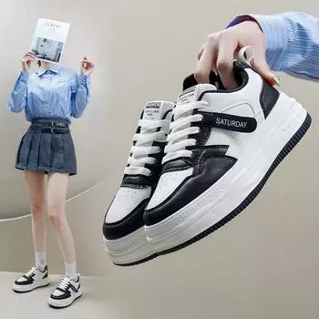 Белые туфли для женщин, новые весенние студенческие туфли в корейском стиле, универсальные повседневные модные туфли с толстой подошвой, модные кроссовки H018 35
