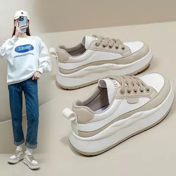 Белые туфли для женщин, новые весенние студентки, универсальные повседневные модные туфли в корейском стиле, модные кроссовки на толстой подошве S7 35