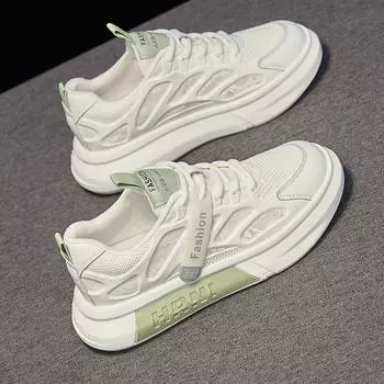 Белые туфли для женщин, осенние новые женские туфли с толстой подошвой и мягкой подошвой, повседневные дышащие женские спортивные туфли для студентов 35