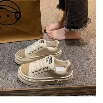 Белые туфли для женщин. Туфли на платформе. Женские кроссовки. Дышащая мягкая подошва. Женская повседневная спортивная обувь. Стильная простота. Теннис. 35