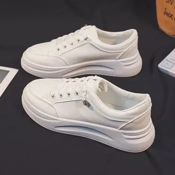 Белые туфли для женщин весна и осень новые универсальные студенческие туфли без застежек легкие нескользящие спортивные повседневные туфли Borad 35 белый