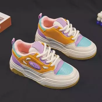 Белые туфли для женщин весна и осень новые кроссовки на платформе в тон цвета модные универсальные нишевые нескользящие спортивные повседневные туфли 35