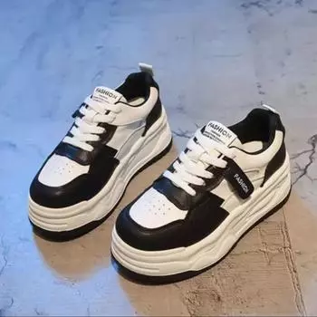 Белые туфли для женщин весна-лето новые универсальные туфли на платформе модные повседневные и легкие женские туфли 35 чёрный