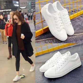 Белые туфли для женщин весна-лето новые женские туфли на плоской подошве спортивная обувь для отдыха Niche Joker студенческая обувь для доски 35