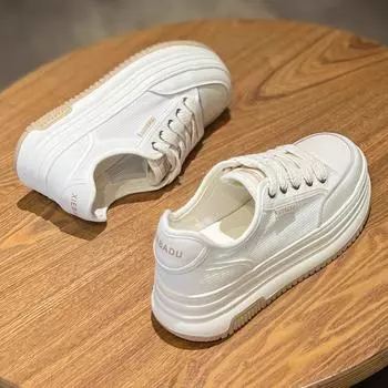 Белые туфли Gu Yun на платформе для женщин 2024 года, новые популярные летние повседневные спортивные легкие кроссовки из дышащей сетки для детей 35