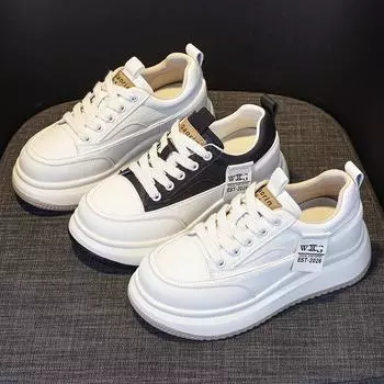 Белые туфли из натуральной кожи на толстой подошве, повседневные туфли для сёрфинга 35 белый