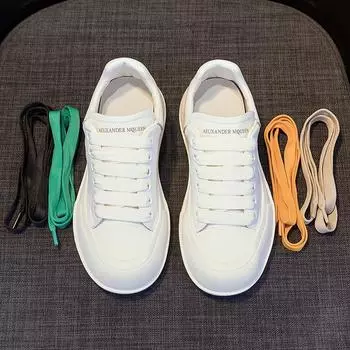 Белые туфли из натуральной кожи Повседневная обувь Резиновая подошва Ботинки 35 бежевый