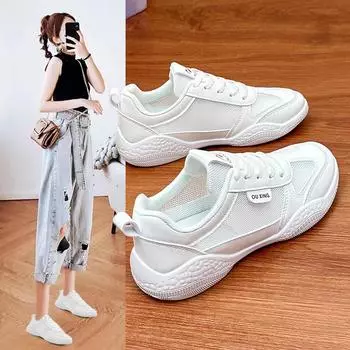 Белые туфли, летние новые женские туфли Ins Students Street Shot Platform Casual Sneakers 35 белый