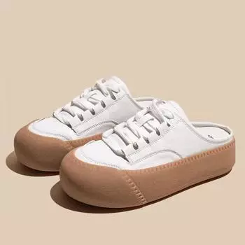 Белые туфли Luji Raise the Bottom для женщин, новые весенние тапочки с мягкой подошвой и закрытым носком, повседневные кроссовки для детей 35 белый