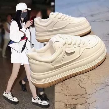 Белые туфли на флисовой подкладке, женские зимние туфли на платформе, универсальные туфли для отдыха в стиле вестерн на платформе из хлопка, утолщенные женские туфли 35 белый