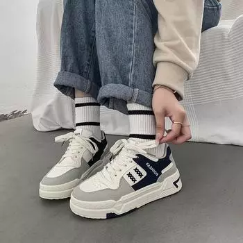 Белые туфли на платформе, детская осенняя новинка, универсальная студенческая спортивная обувь Niche Ins 35 синий