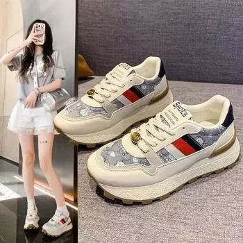 Белые туфли на платформе для увеличения роста, женские, новинка весны 2025, супер огонь, маленькие повседневные туфли-маффины, кеды 35 синий