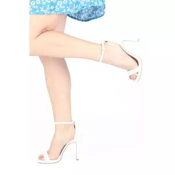 Белые туфли на платформе и каблуке с одним ремешком - Pirlx