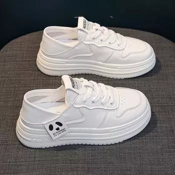 Белые туфли на платформе из натуральной кожи, женские, весна-лето, новые, универсальные, двухсторонние, повседневные, кроссовки 35